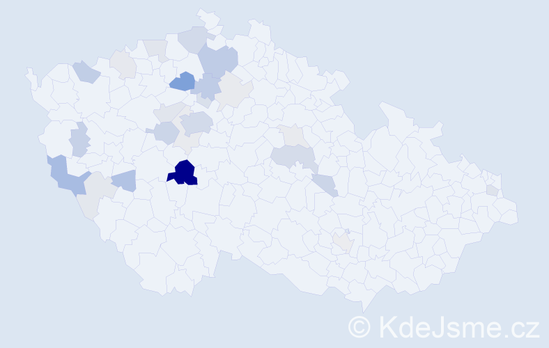 Příjmení: 'Heranová', počet výskytů 89 v celé ČR