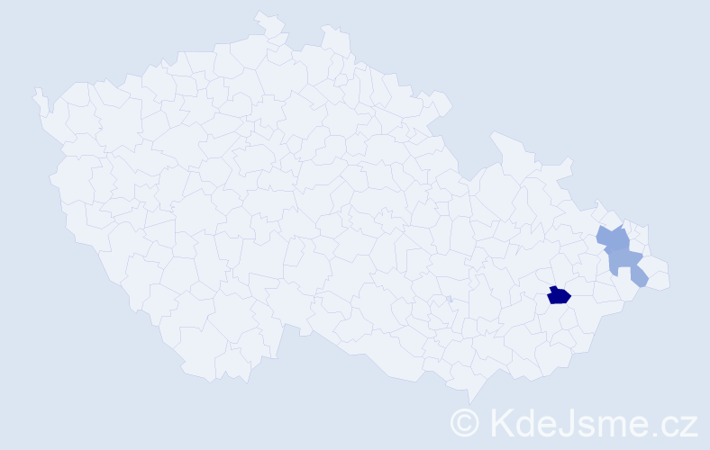 Příjmení: 'Iceli', počet výskytů 9 v celé ČR