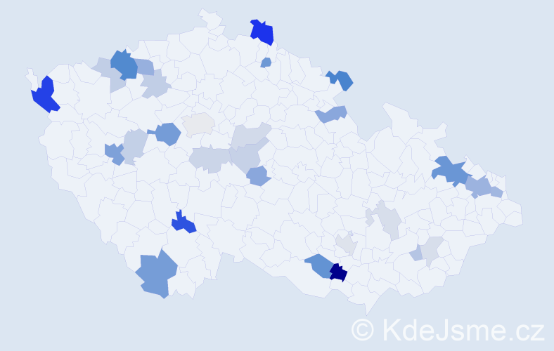 Příjmení: 'Cirok', počet výskytů 82 v celé ČR