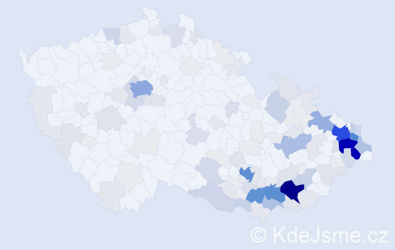 Příjmení: 'Hrabcová', počet výskytů 610 v celé ČR