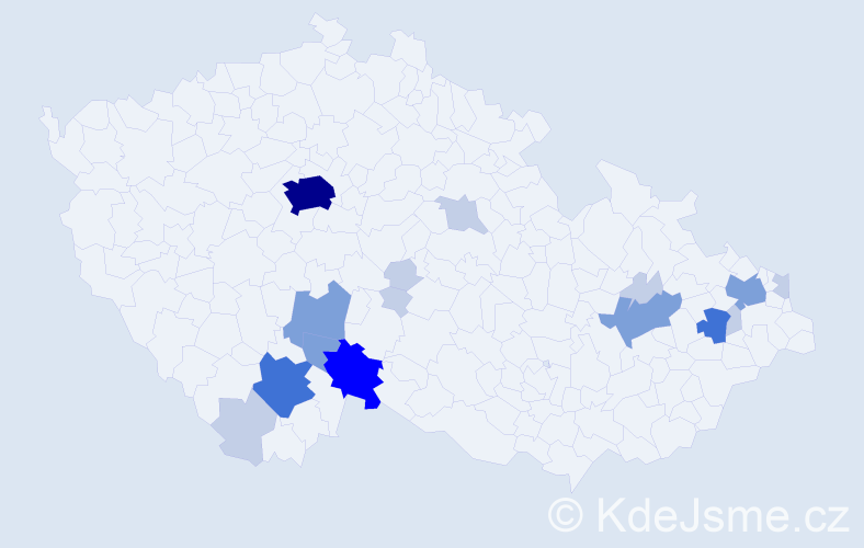 Příjmení: 'Vosolová', počet výskytů 50 v celé ČR