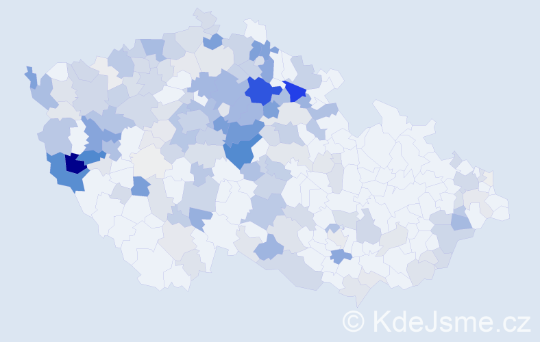 Příjmení: 'Karban', počet výskytů 871 v celé ČR