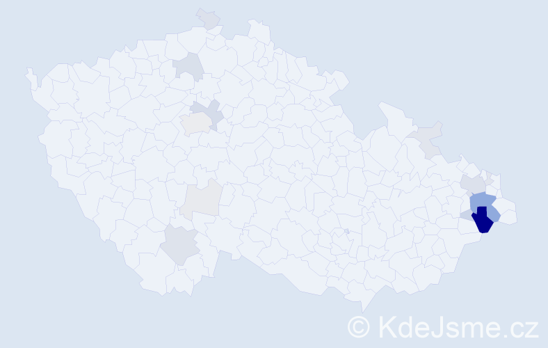 Příjmení: 'Bakotová', počet výskytů 53 v celé ČR