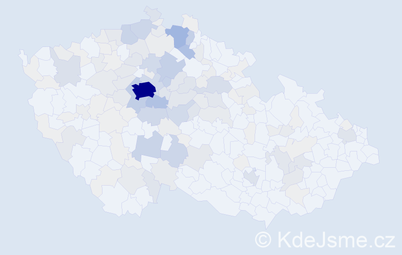 Příjmení: 'Roubíček', počet výskytů 621 v celé ČR