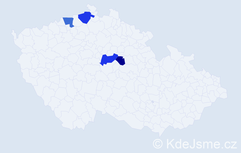 Příjmení: 'Vajlichová', počet výskytů 7 v celé ČR
