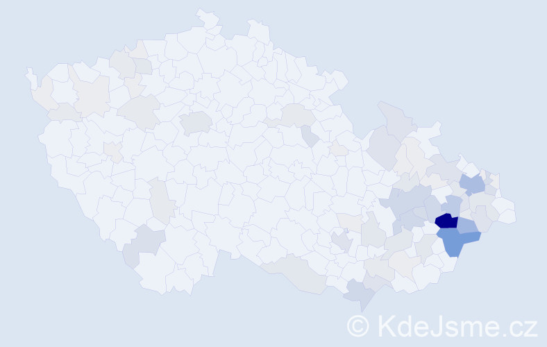 Příjmení: 'Konvičná', počet výskytů 319 v celé ČR