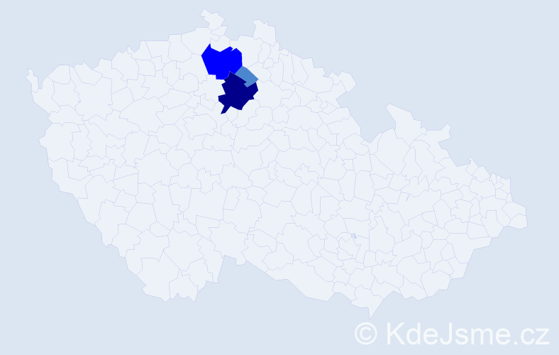 Příjmení: 'Čurej', počet výskytů 13 v celé ČR