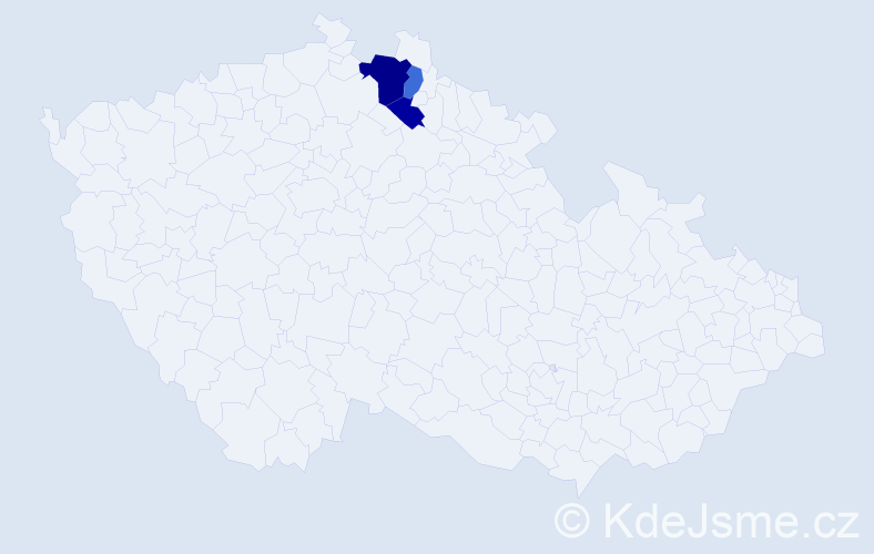 Příjmení: 'Mikez', počet výskytů 16 v celé ČR