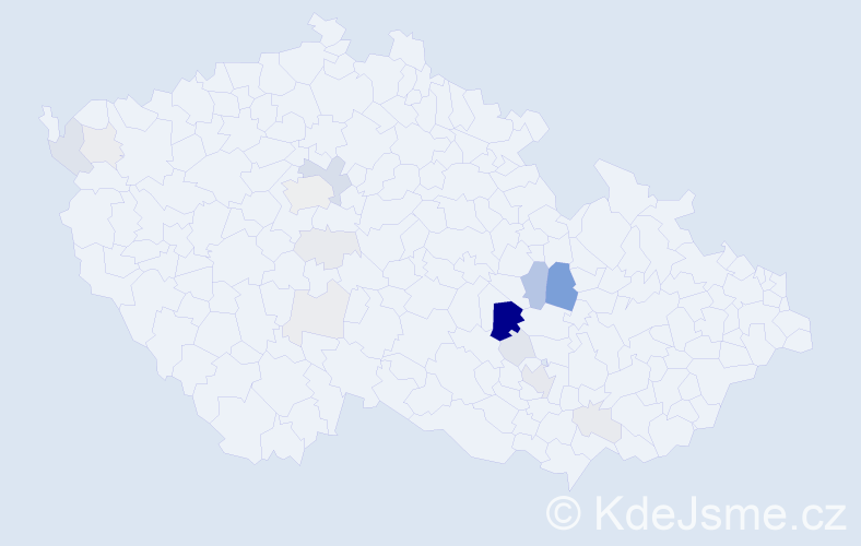 Příjmení: 'Nečesánek', počet výskytů 54 v celé ČR
