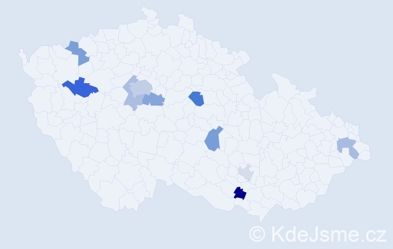 Příjmení: 'Zelinskyy', počet výskytů 14 v celé ČR