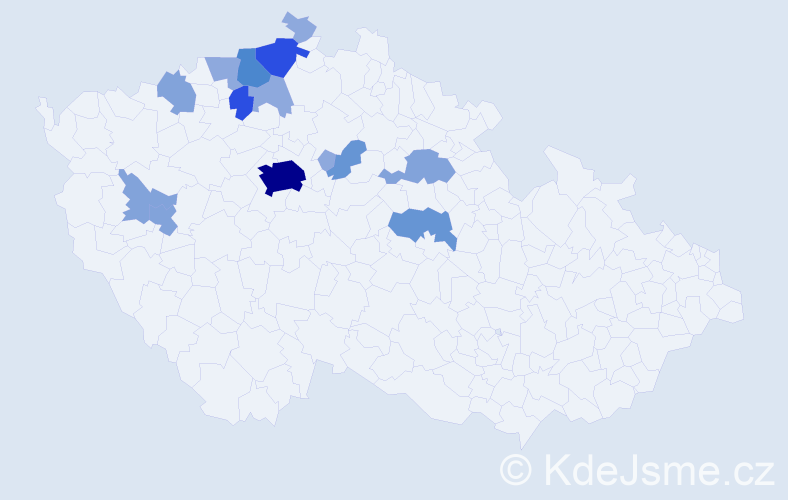 Příjmení: 'Leš', počet výskytů 40 v celé ČR