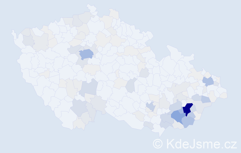 Příjmení: 'Miklová', počet výskytů 595 v celé ČR