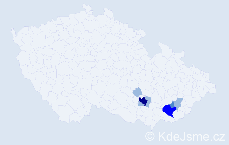 Příjmení: 'Paravan', počet výskytů 12 v celé ČR
