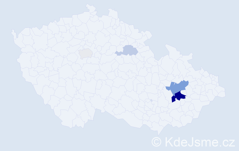 Příjmení: 'Koplasová', počet výskytů 12 v celé ČR