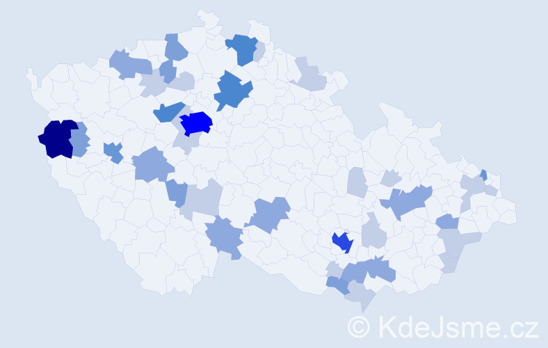 Příjmení: 'Majerčíková', počet výskytů 98 v celé ČR