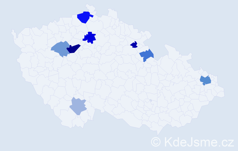 Příjmení: 'Ullrych', počet výskytů 19 v celé ČR