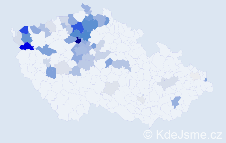 Příjmení: 'Titěrová', počet výskytů 181 v celé ČR