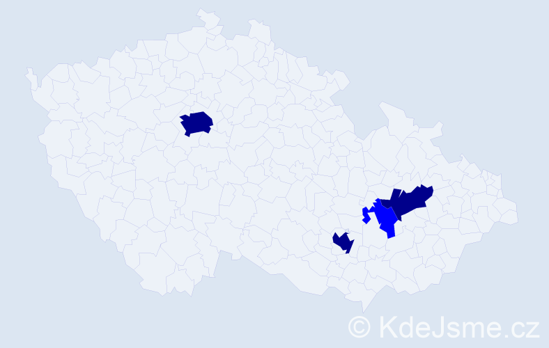 Příjmení: 'Vyjidák', počet výskytů 7 v celé ČR