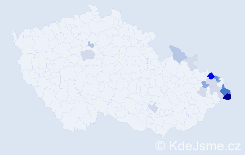 Příjmení: 'Placzek', počet výskytů 71 v celé ČR