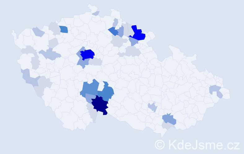 Příjmení: 'Kalkus', počet výskytů 118 v celé ČR