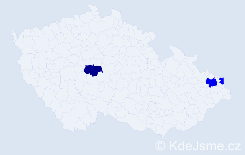 Příjmení: 'Pitala', počet výskytů 5 v celé ČR