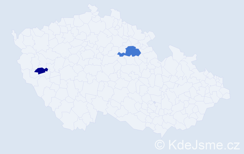 Příjmení: 'Tvardáková', počet výskytů 7 v celé ČR