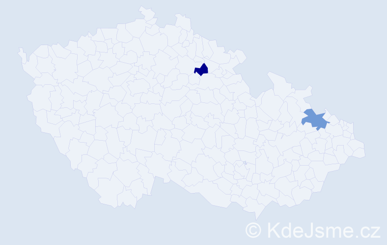 Příjmení: 'Hollander', počet výskytů 5 v celé ČR