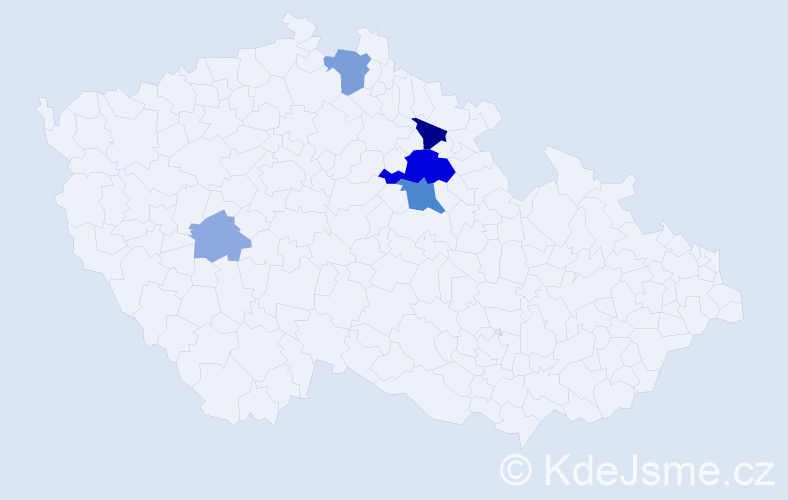 Příjmení: 'Haňáček', počet výskytů 19 v celé ČR