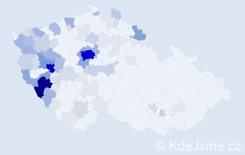 Příjmení: 'Treml', počet výskytů 267 v celé ČR