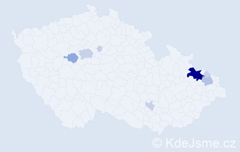 Příjmení: 'Najsrová', počet výskytů 39 v celé ČR