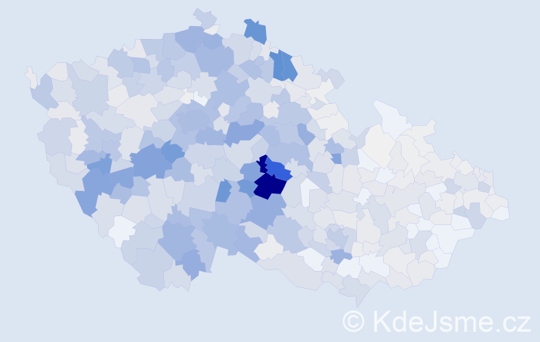 Příjmení: 'Kubát', počet výskytů 2696 v celé ČR