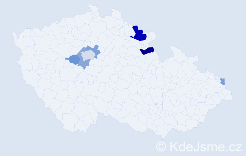 Příjmení: 'Sochanová', počet výskytů 10 v celé ČR