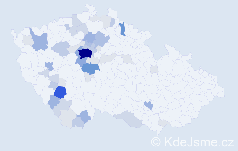 Příjmení: 'Frková', počet výskytů 160 v celé ČR