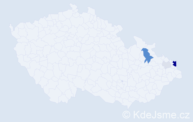 Příjmení: 'Kiwak', počet výskytů 11 v celé ČR