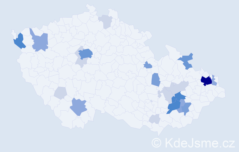 Příjmení: 'Nečekal', počet výskytů 76 v celé ČR