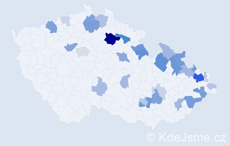 Příjmení: 'Dědicová', počet výskytů 86 v celé ČR