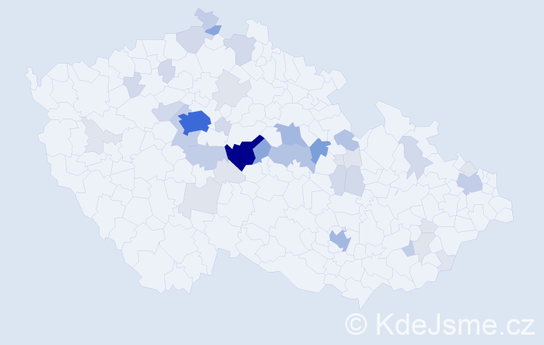Příjmení: 'Dastych', počet výskytů 134 v celé ČR