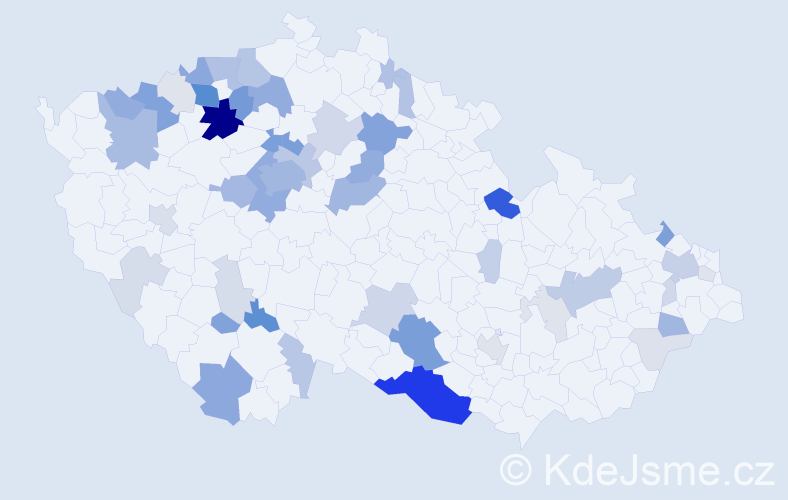Příjmení: 'Neubert', počet výskytů 190 v celé ČR
