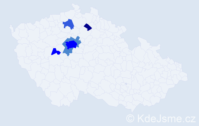 Příjmení: 'Šumera', počet výskytů 20 v celé ČR