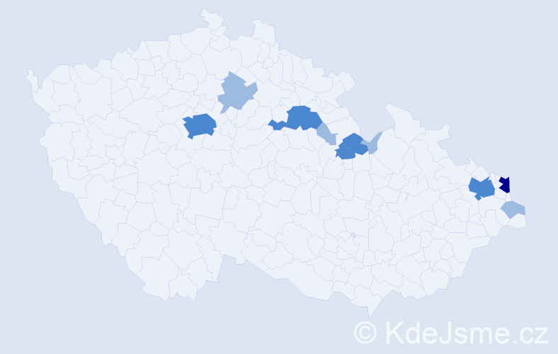 Příjmení: 'Cerulová', počet výskytů 18 v celé ČR
