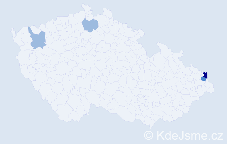 Příjmení: 'Klaisová', počet výskytů 8 v celé ČR