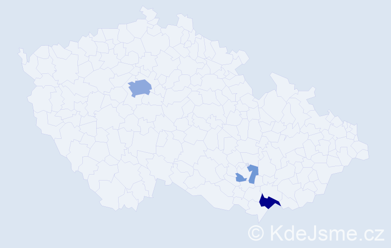 Příjmení: 'Medusová', počet výskytů 9 v celé ČR
