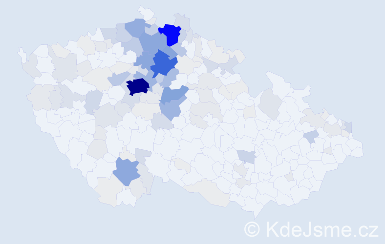 Příjmení: 'Mocová', počet výskytů 595 v celé ČR