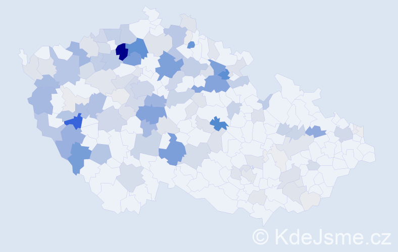 Příjmení: 'Volák', počet výskytů 526 v celé ČR