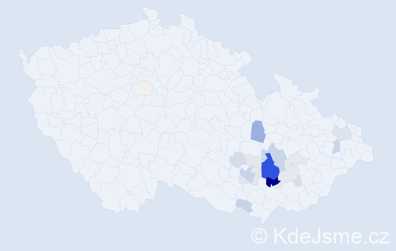 Příjmení: 'Křetínský', počet výskytů 65 v celé ČR