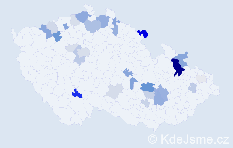 Příjmení: 'Kopinec', počet výskytů 62 v celé ČR