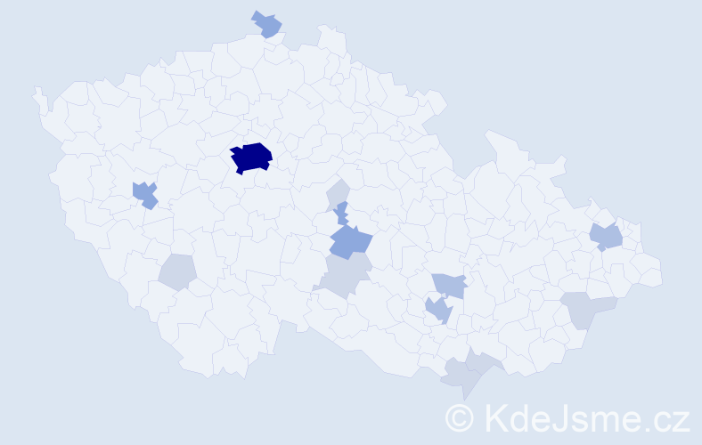 Příjmení: 'Kelly', počet výskytů 36 v celé ČR