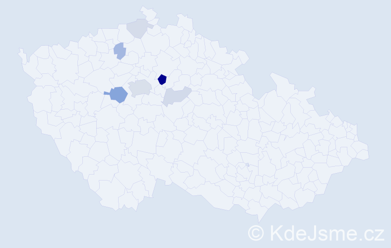 Příjmení: 'Horejcová', počet výskytů 18 v celé ČR