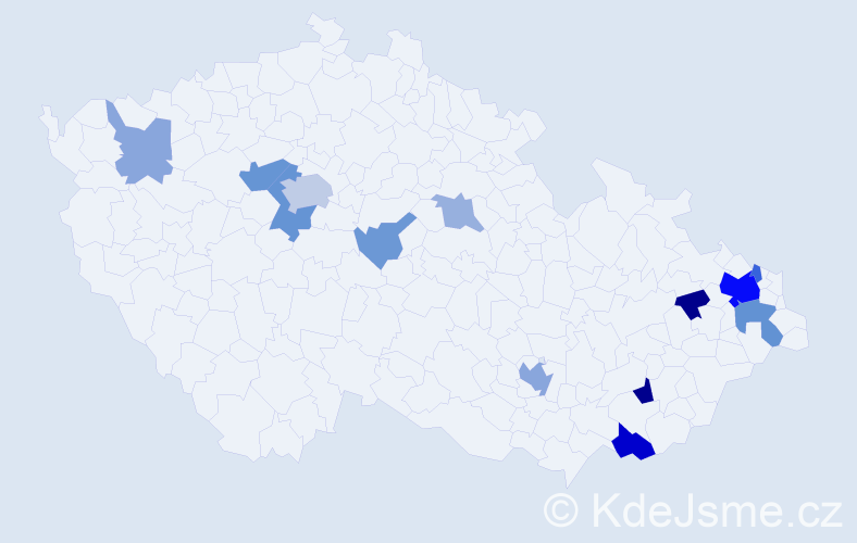 Příjmení: 'Babjak', počet výskytů 31 v celé ČR