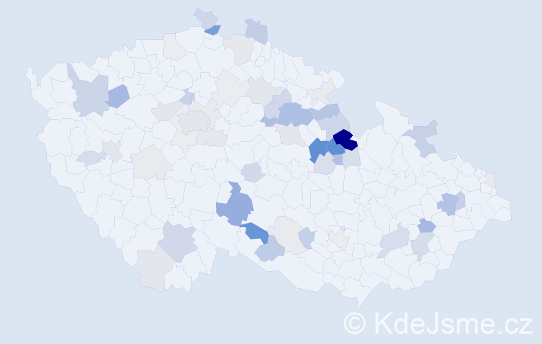 Příjmení: 'Vychytilová', počet výskytů 164 v celé ČR